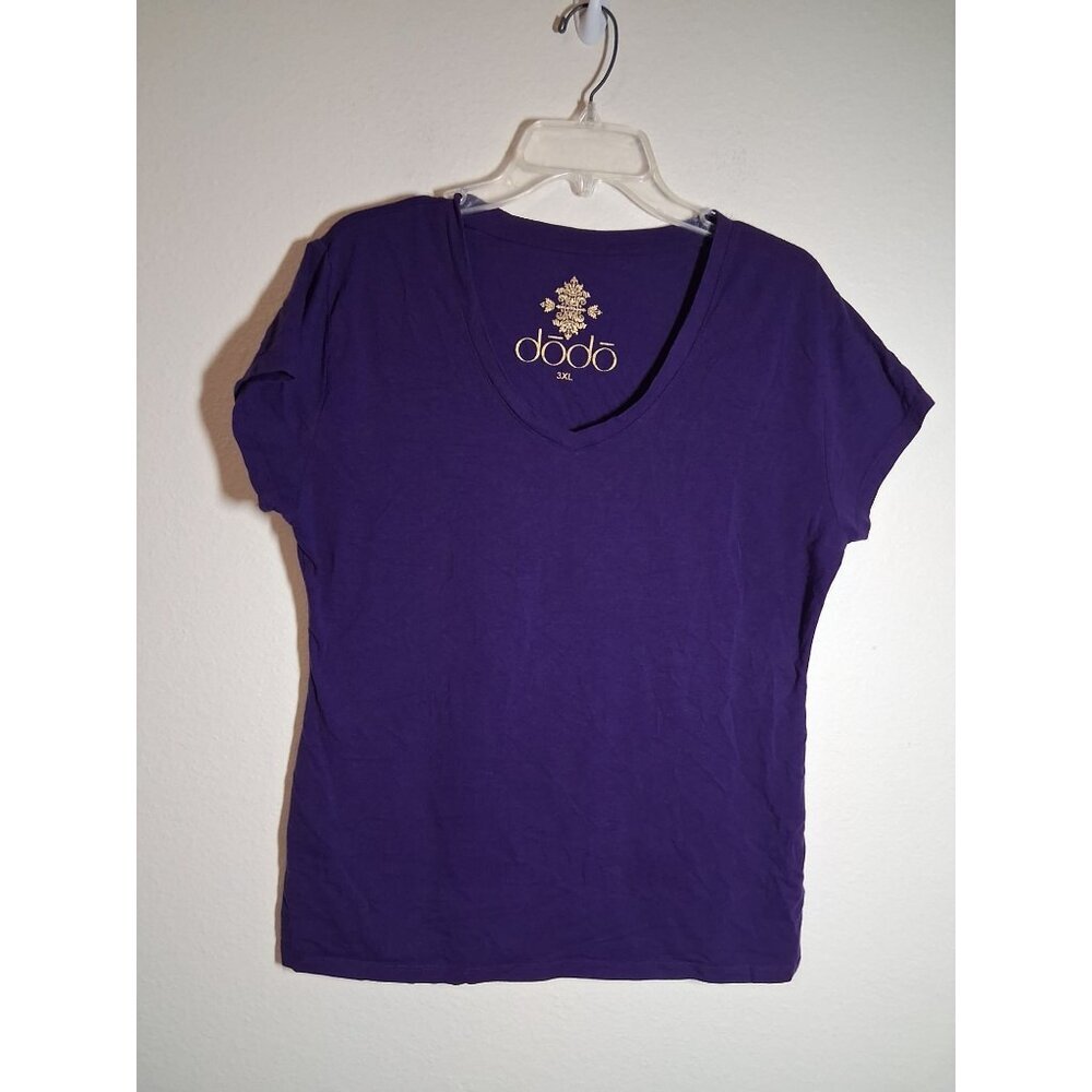 Dodo V-neck Casual T-Shirt Purple Juniors Size 3XL